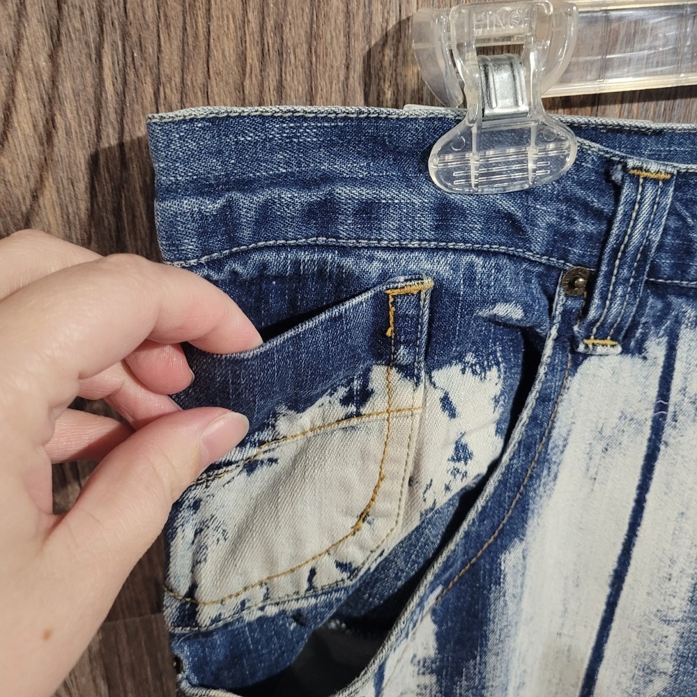 Vintage Y2K RAW BLUE Wide Leg Baggy Jeans 40x32 Paint Grunge Skater Streetwear - Picture 5 of 13